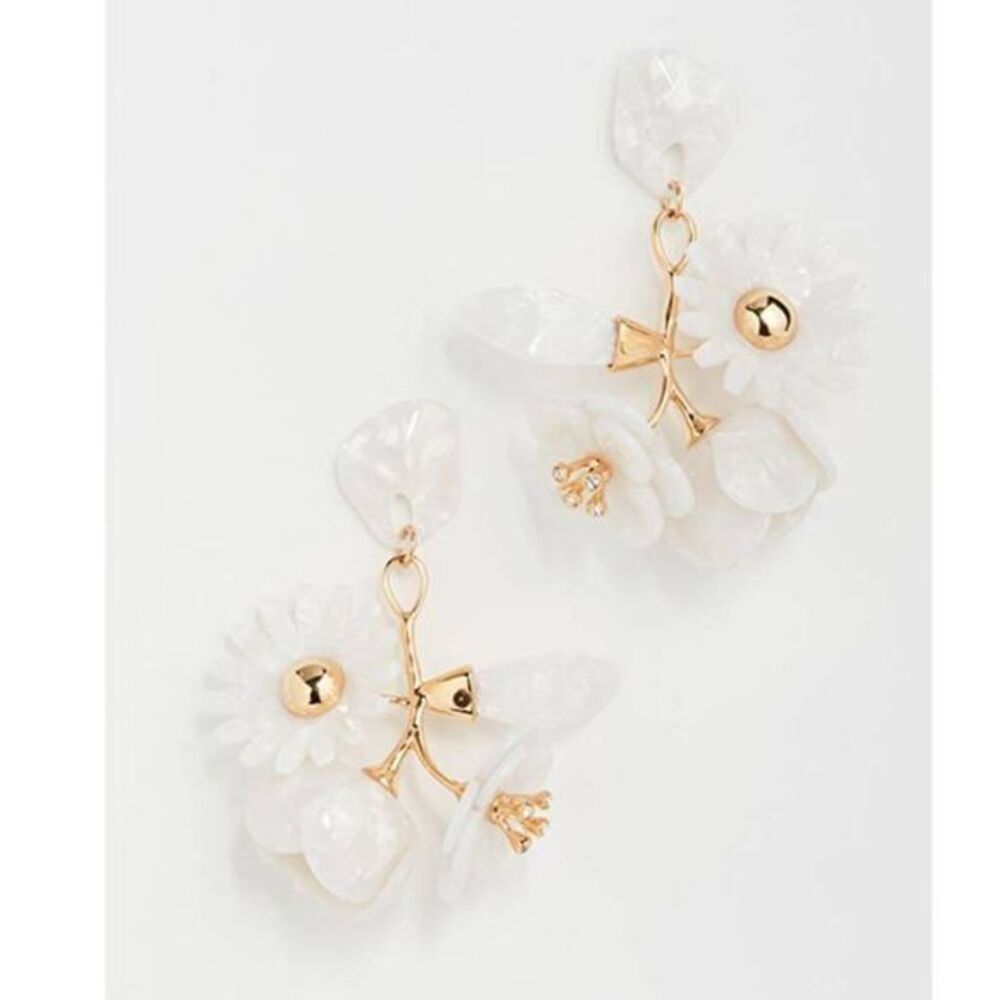 LELE SADOUGHI Floral Chandelier White Earrings NWT
